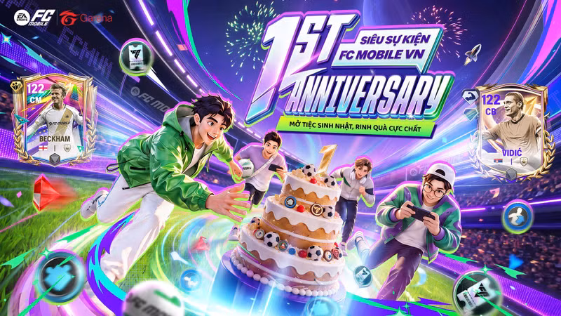 Mừng một năm ra mắt, FC Mobile Việt Nam tặng miễn phí thẻ Beckham và Vidic