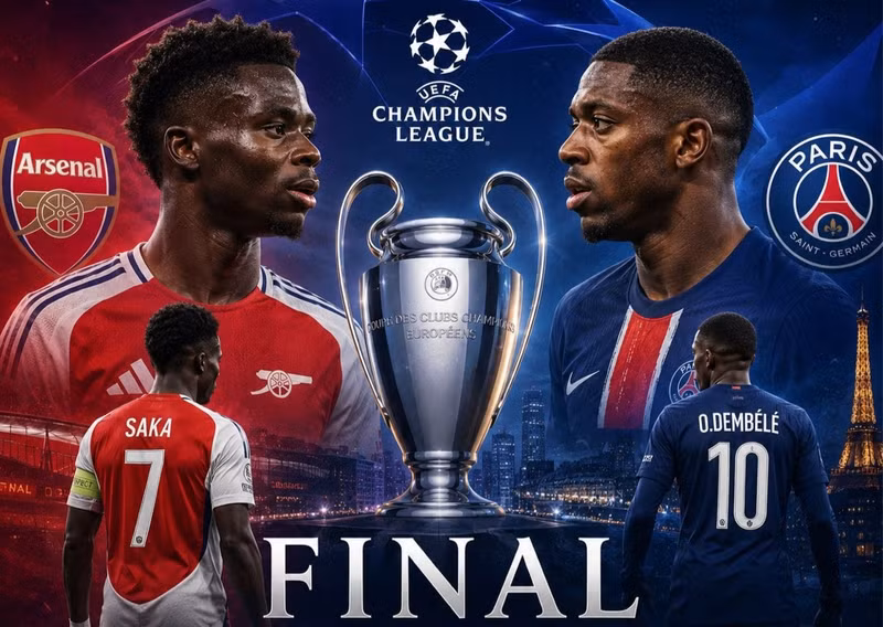 Chung kết Champions League PSG vs Arsenal: Cuộc chiến giữa 'nước' và 'lửa'