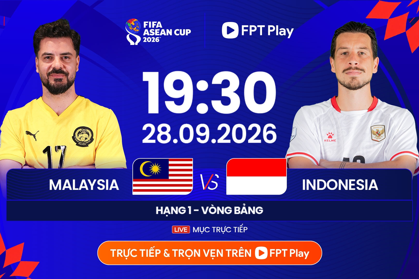 Link xem trực tiếp bóng đá Indonesia vs Malaysia, 19h30 ngày 28/9