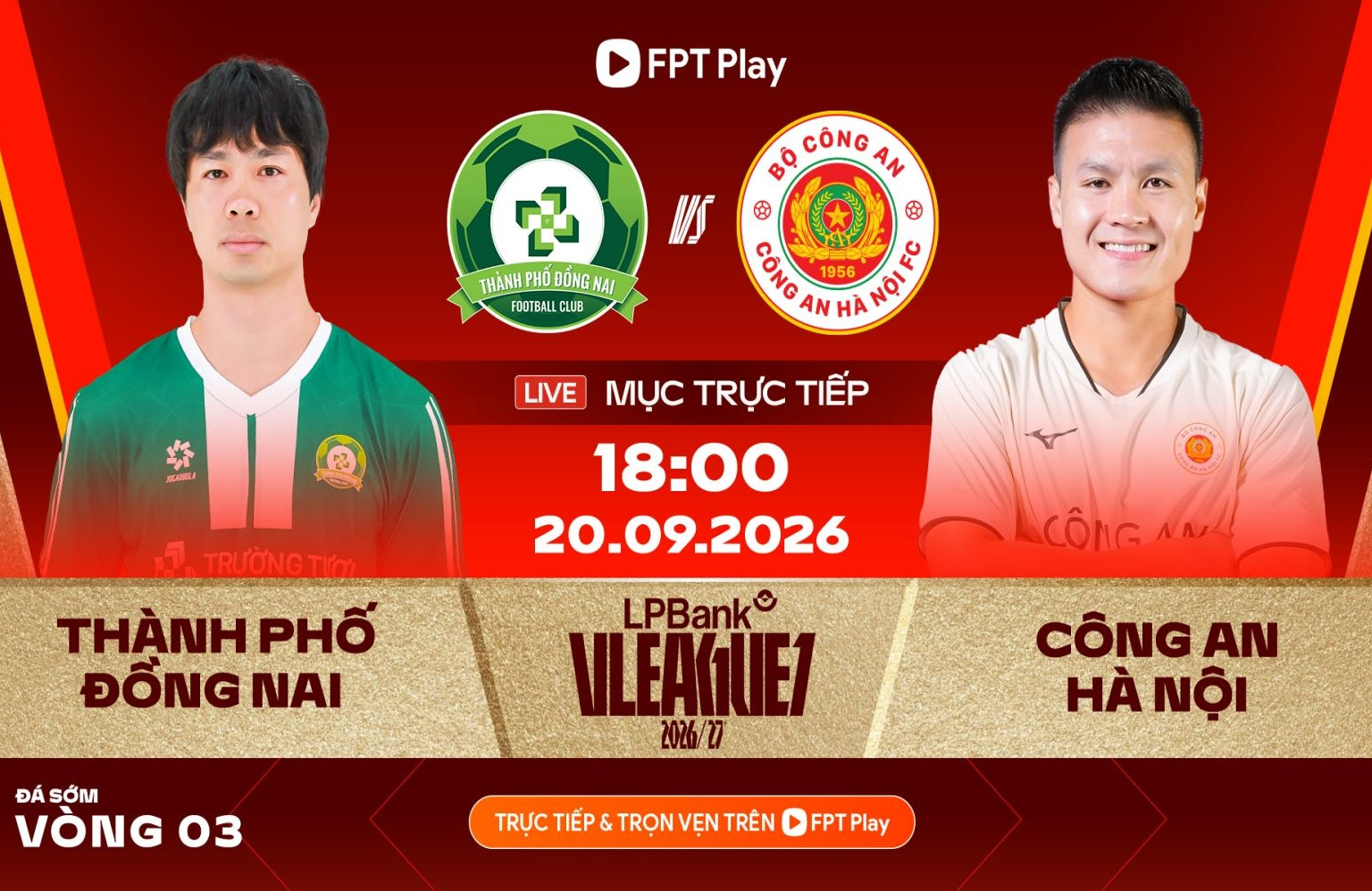 Trực tiếp bóng đá Đồng Nai vs CAHN: Công Phượng dự bị